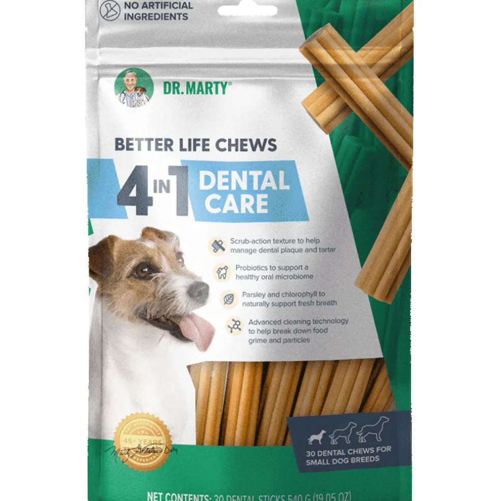 Dr. Marty Better Life Chews 4 in 1 Dental Care Sticks for Small Dogs, 5-23 lbs