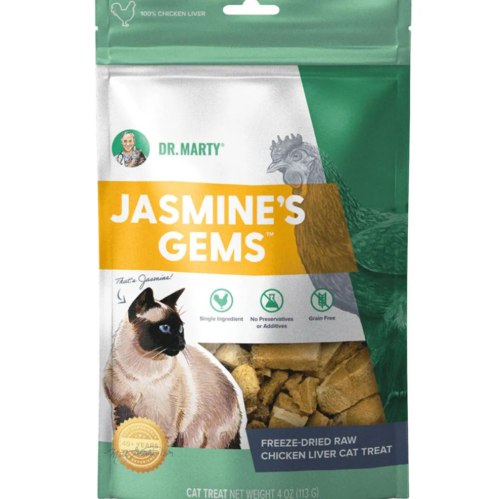Dr. Marty Jasmine's Gems Freeze-Dried Raw Chicken Liver Cat Treats, 4oz