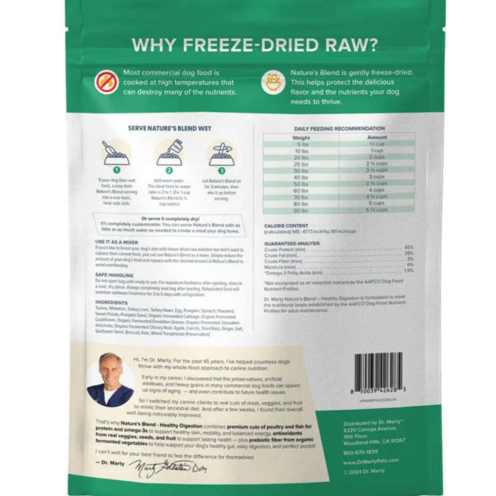 Dr. Marty Nature's Blend Healthy Digestion Freeze Dried Dog Food