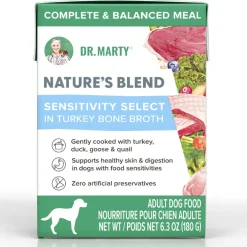 Dr. Marty Nature's Blend Sensitivity Select in Turkey Bone Broth Wet Dog Food, 6.3-oz, case of 12