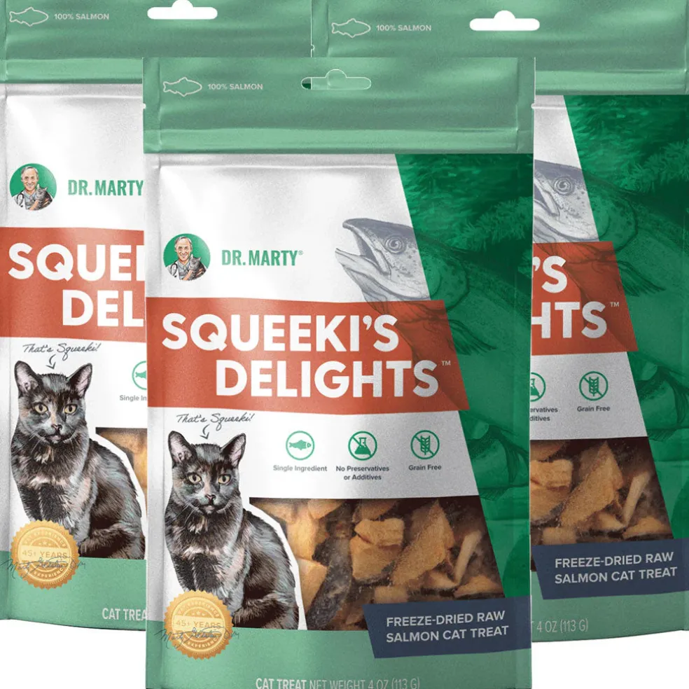 Dr. Marty Squeeki's Delights Freeze-Dried Raw Salmon Cat Treats, 4oz