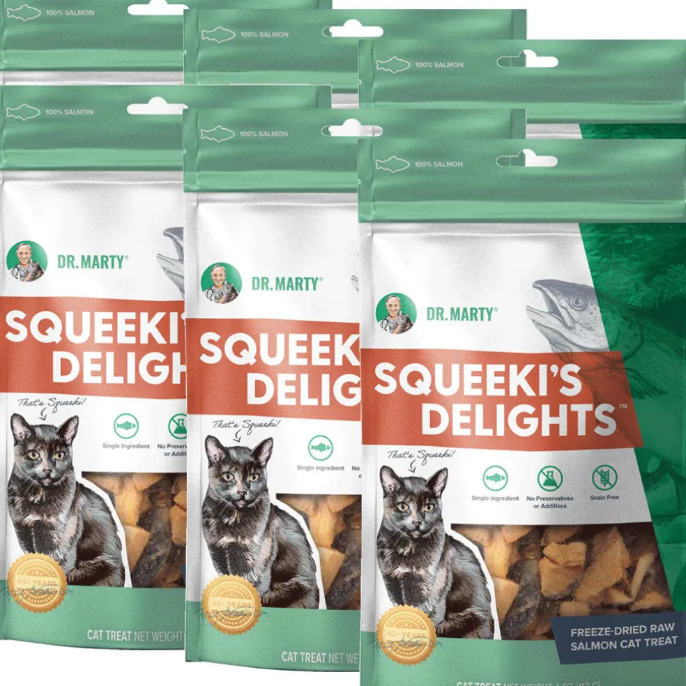 Dr. Marty Squeeki's Delights Freeze-Dried Raw Salmon Cat Treats, 4oz
