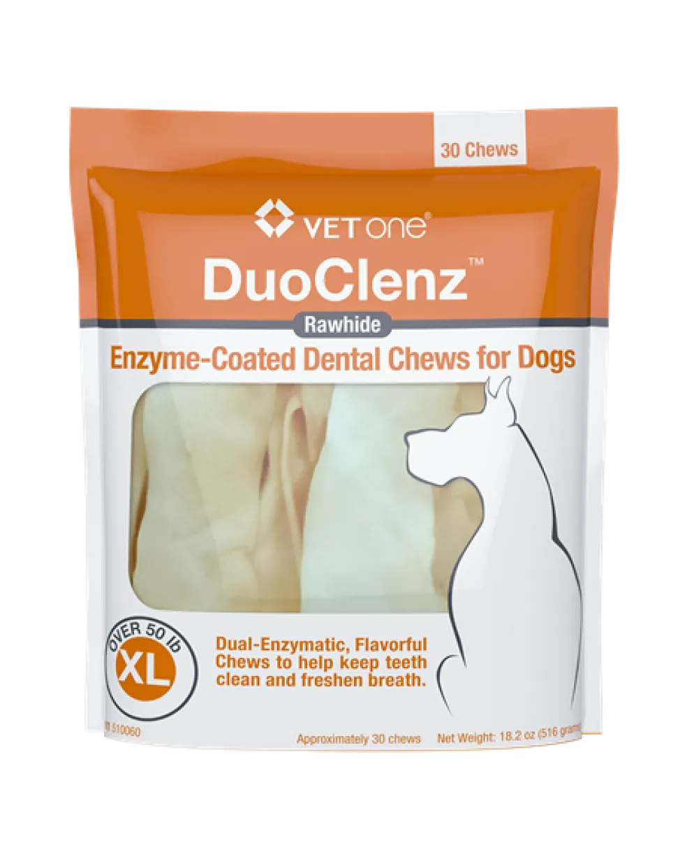 DuoClenz Enzyme-Coated Rawhide Dental Chews for Dogs