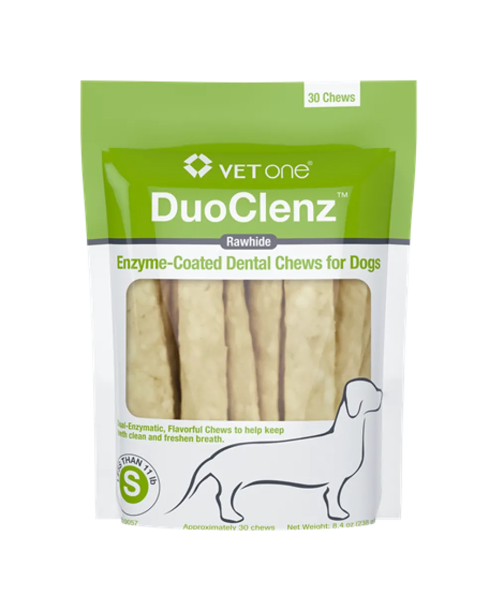 DuoClenz Enzyme-Coated Rawhide Dental Chews for Dogs