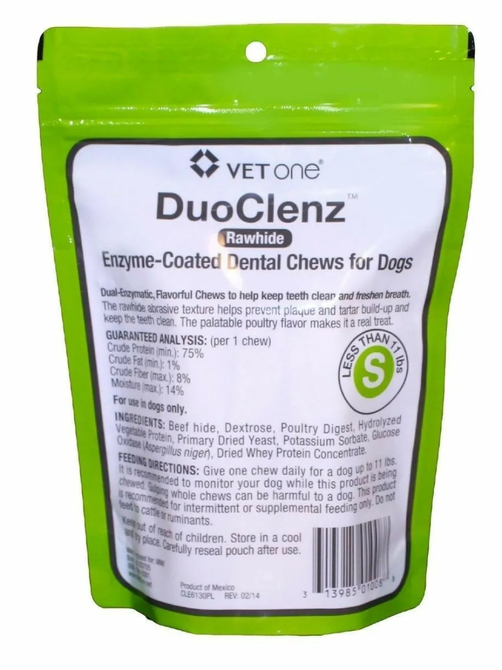 DuoClenz Enzyme-Coated Rawhide Dental Chews for Dogs