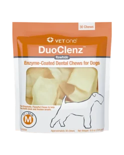 DuoClenz Enzyme-Coated Rawhide Dental Chews for Dogs
