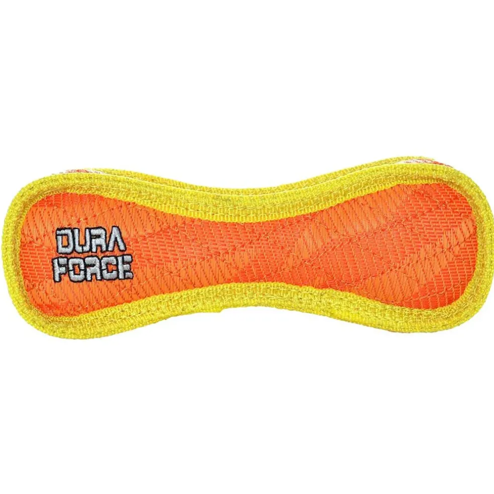 Duraforce Bone Tiger Dog Toy Orange & Yellow