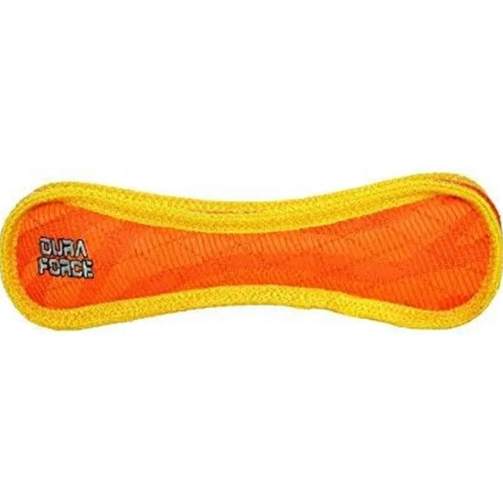 Duraforce Bone Tiger Dog Toy Orange & Yellow