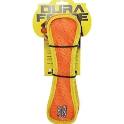 Duraforce Bone Tiger Dog Toy Orange & Yellow