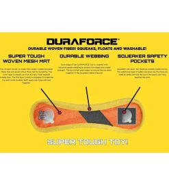 Duraforce Bone Tiger Dog Toy Orange & Yellow