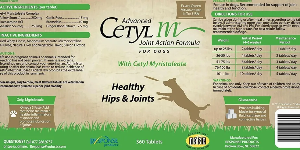 Durvet Advanced Cetyl M Joint Action Formula for Dogs (120 ct)