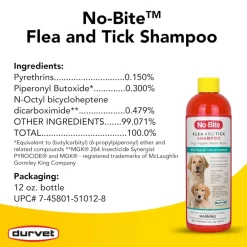 Durvet No-Bite™ Flea and Tick Shampoo for Dogs & Puppies, 12 oz