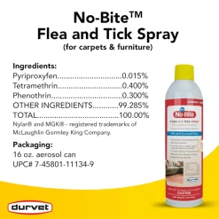Durvet No-Bite IGR Flea & Tick Spray for Carpets & Furniture (16 oz)