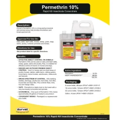 Durvet Permethrin 10% Rapid Kill Insecticide Concentrate (32 oz)