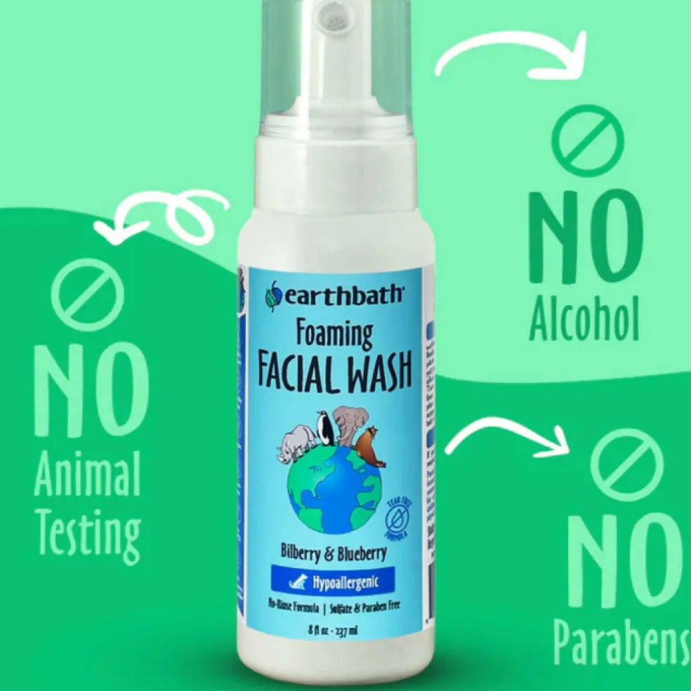 Earthbath Bilberry & Blueberry Foaming Facial Wash for Dogs & Cats (8 oz)
