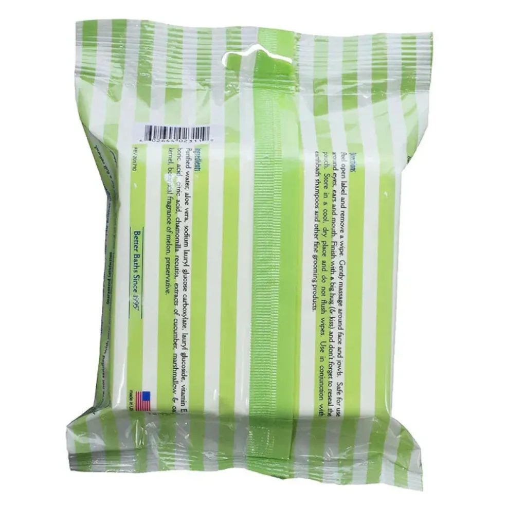 Earthbath Hypoallergenic Facial Wipes for Dogs Cats Puppies & Kittens (25 ct)