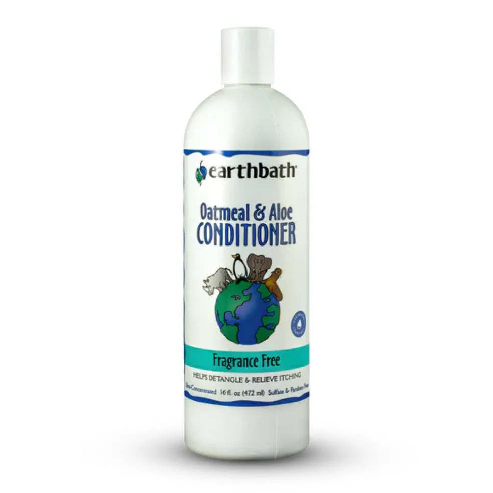 Earthbath Oatmeal & Aloe Fragrance-Free Conditioner for Dogs & Cats (16 oz)