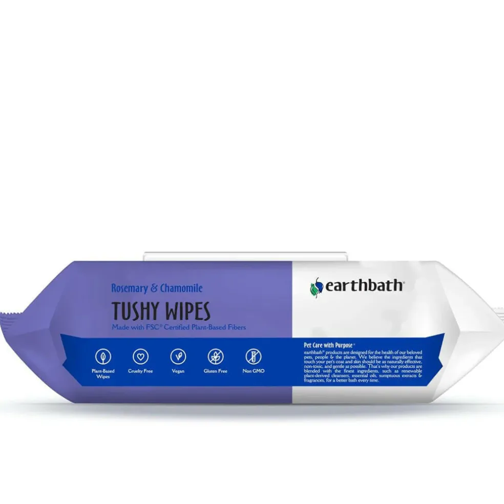 Earthbath Rosemary & Chamomile Tushy Wipes for Dogs & Cats