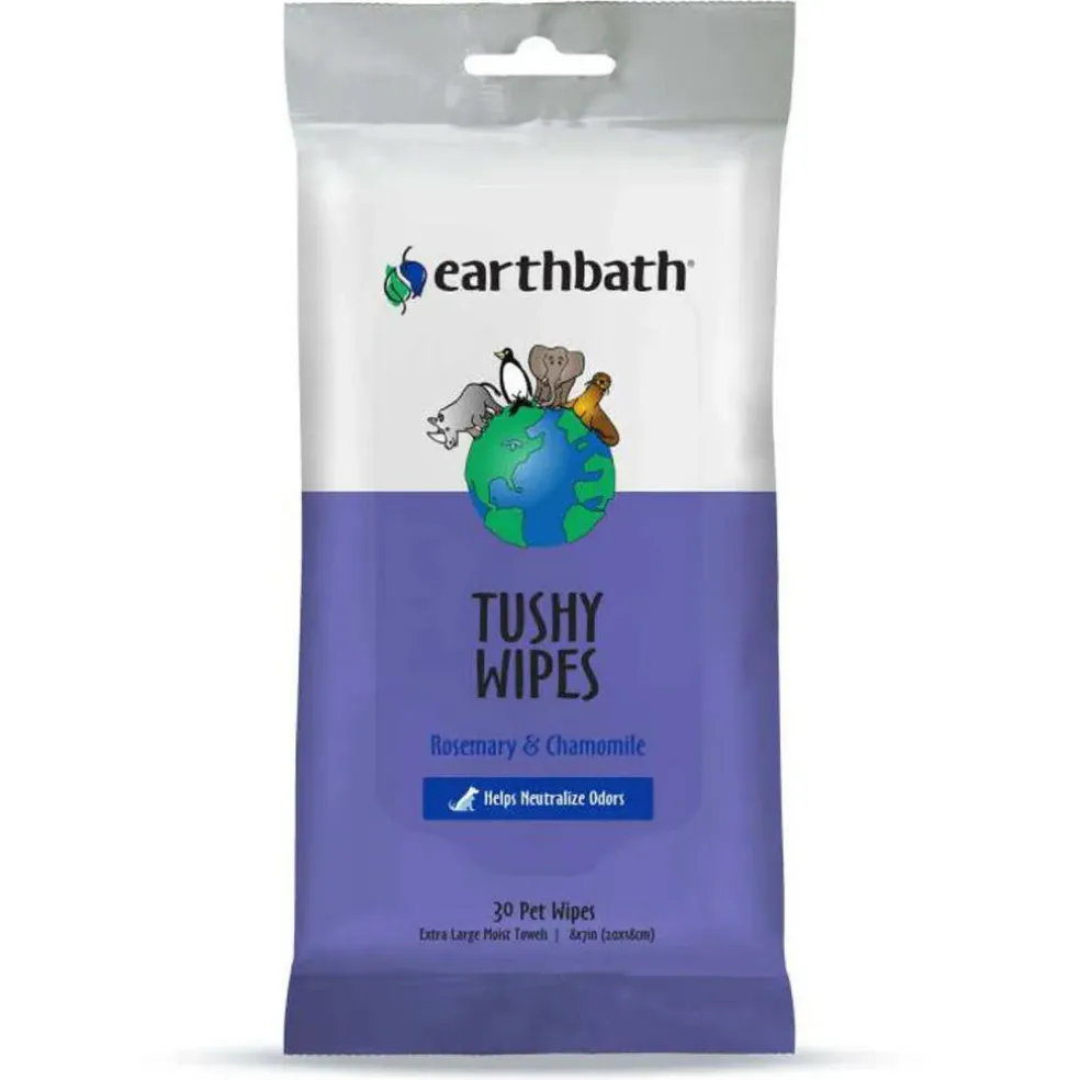 Earthbath Rosemary & Chamomile Tushy Wipes for Dogs & Cats