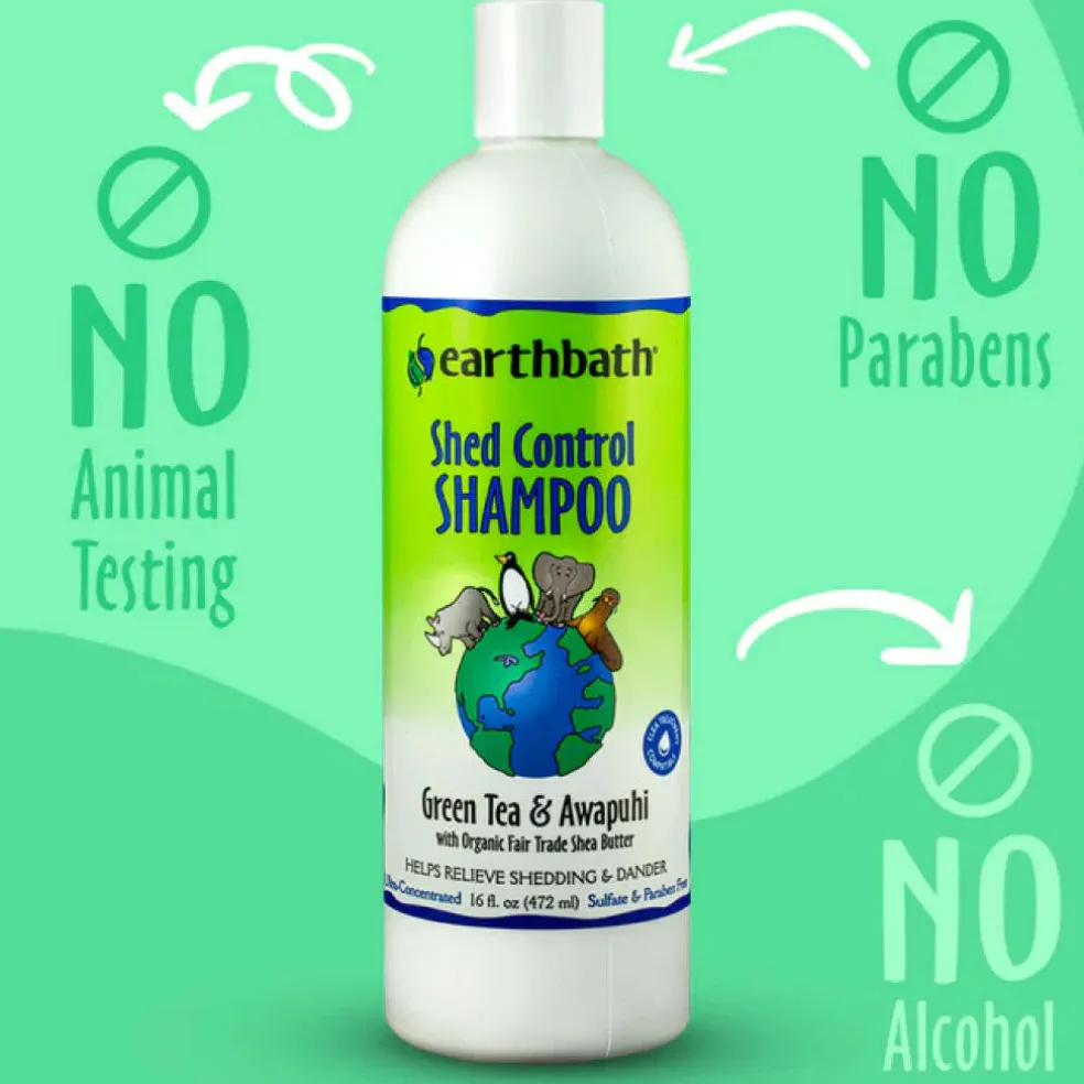 Earthbath Shed Control Green Tea & Awapuhi Shampoo for Dogs & Cats