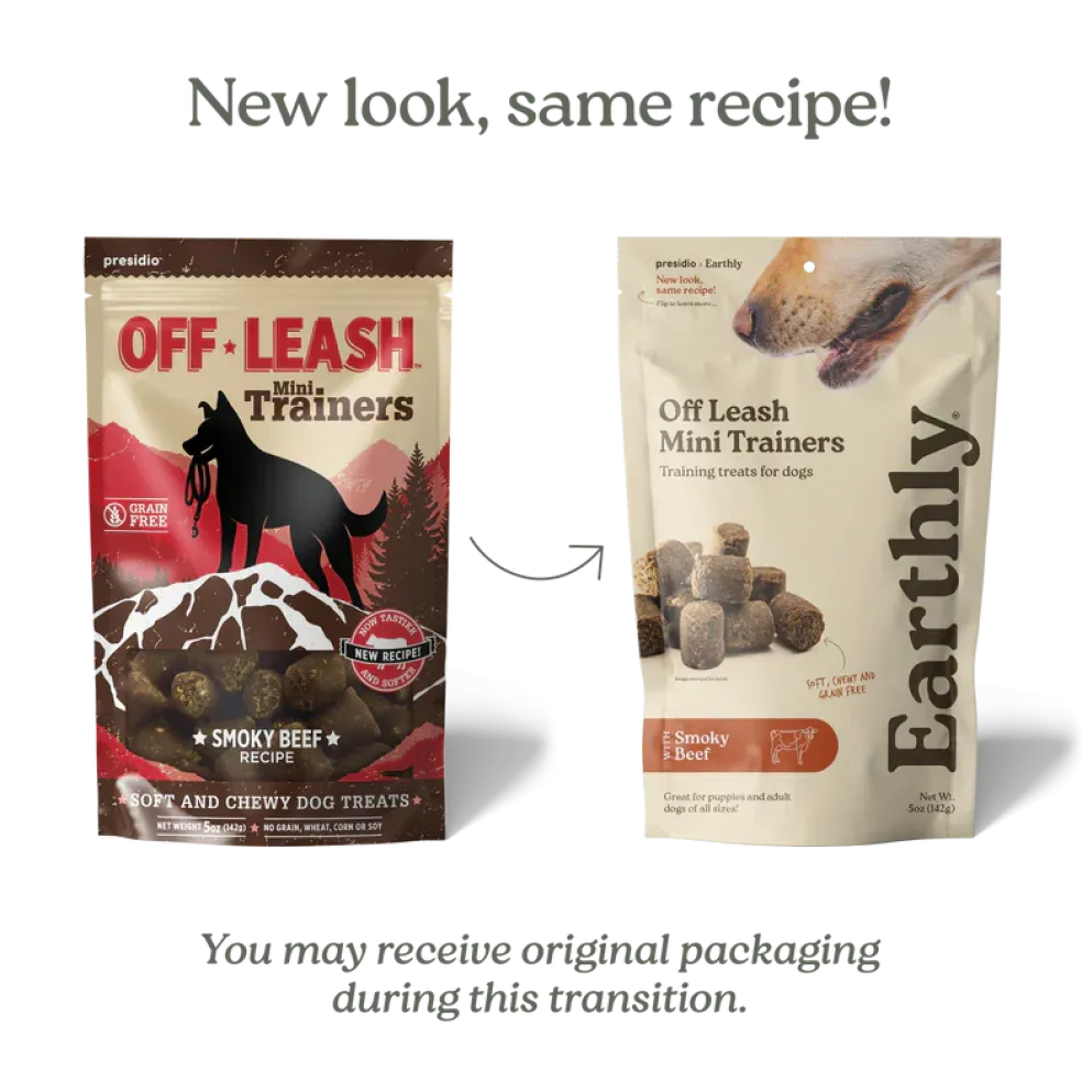 Earthly Off Leash Mini Trainers Smokey Beef Recipe Dog Treats (5 oz)