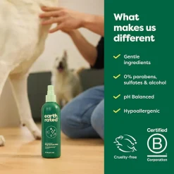 Earth Rated Deodorizing Spray Conditioning & Odor-Eliminating White Tea & Basil Refresh Mist for Dogs (8 oz)