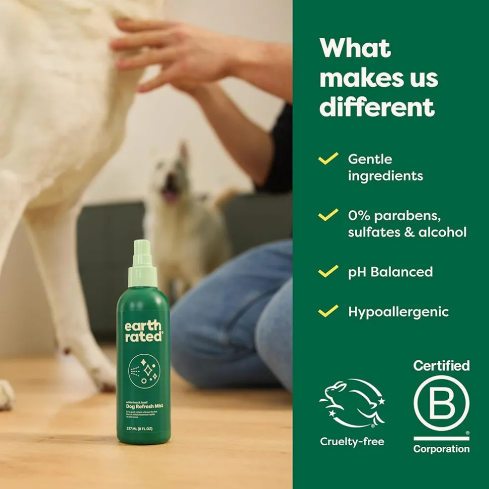 Earth Rated Deodorizing Spray Conditioning & Odor-Eliminating White Tea & Basil Refresh Mist for Dogs (8 oz)