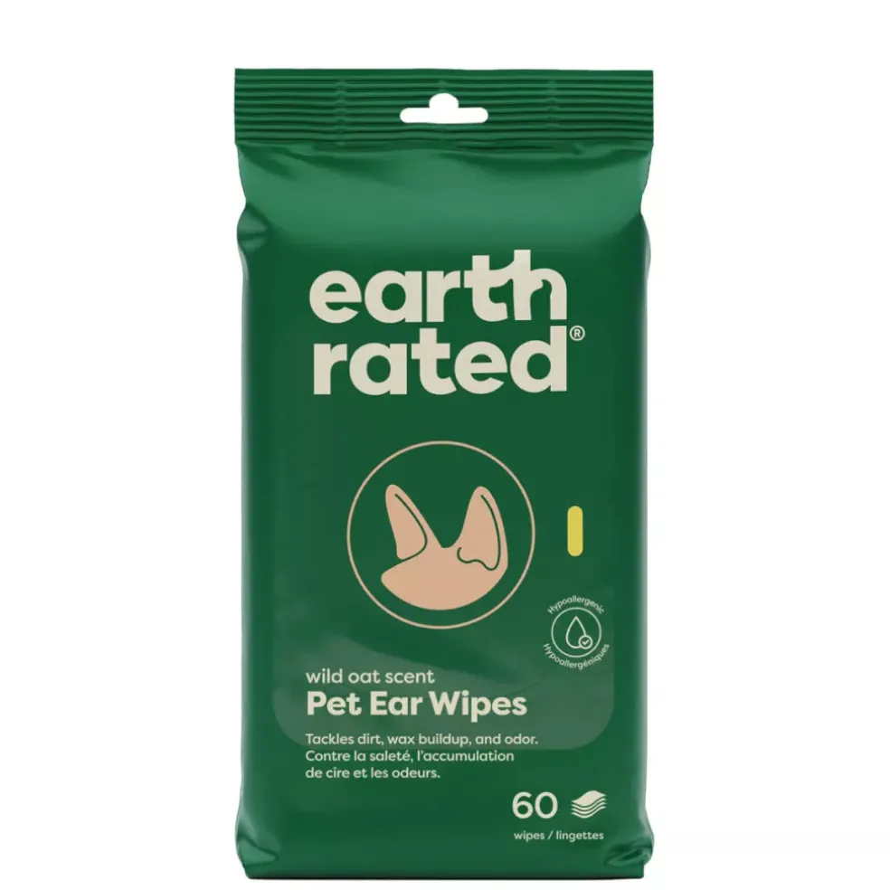 Earth Rated Hypoallergenic Ear Wipes For Dogs (60 ct)