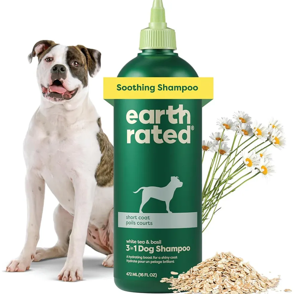 Earth Rated 3-in-1 Short Coat White Tea & Basil Shampoo & Conditioner for Dogs (16 oz)