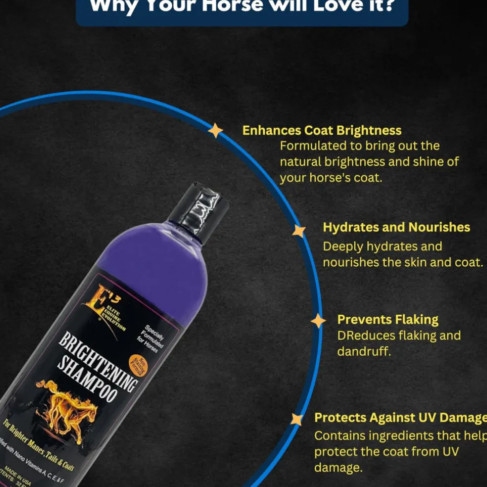 E3 Brightening Shampoo for Horses (32 oz)