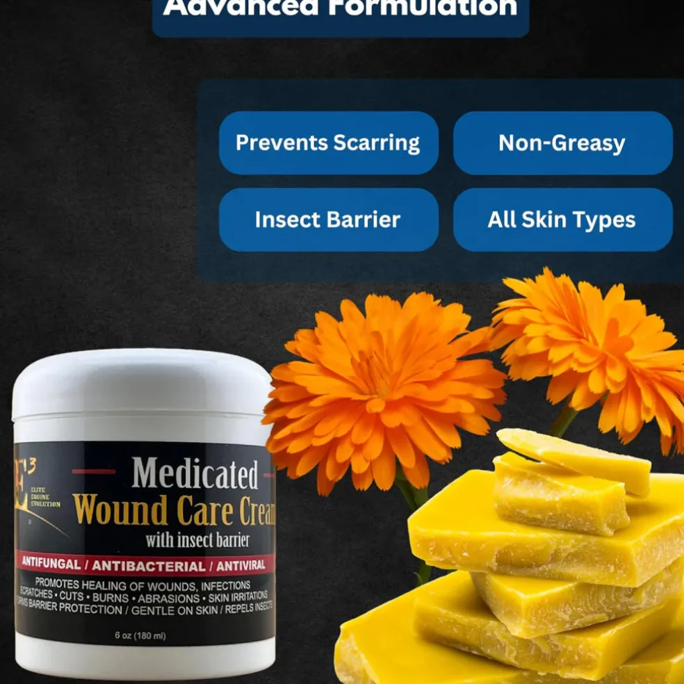 E3 Medicated Wound Cream with Insect Barrier for Horses (6 oz)
