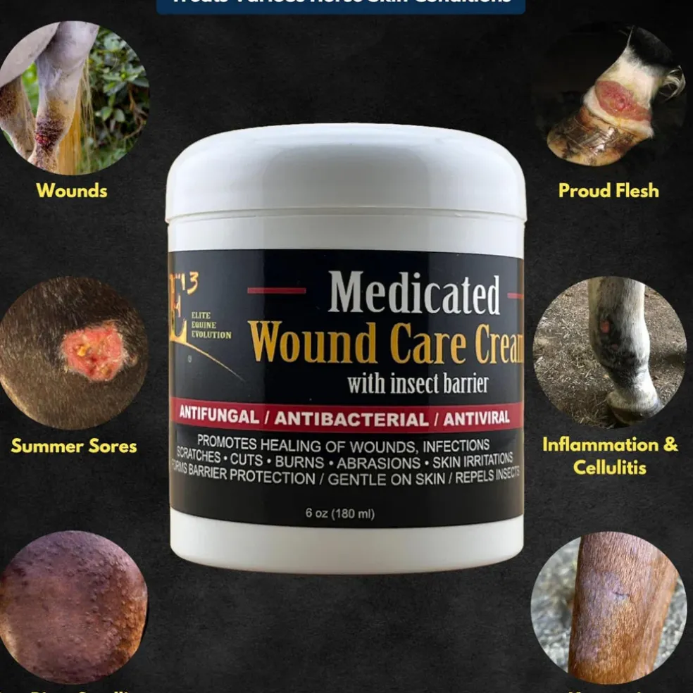 E3 Medicated Wound Cream with Insect Barrier for Horses (6 oz)