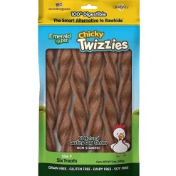 Emerald Pet Chicky Twizzies Grain-Free Dog Treats, 6 count