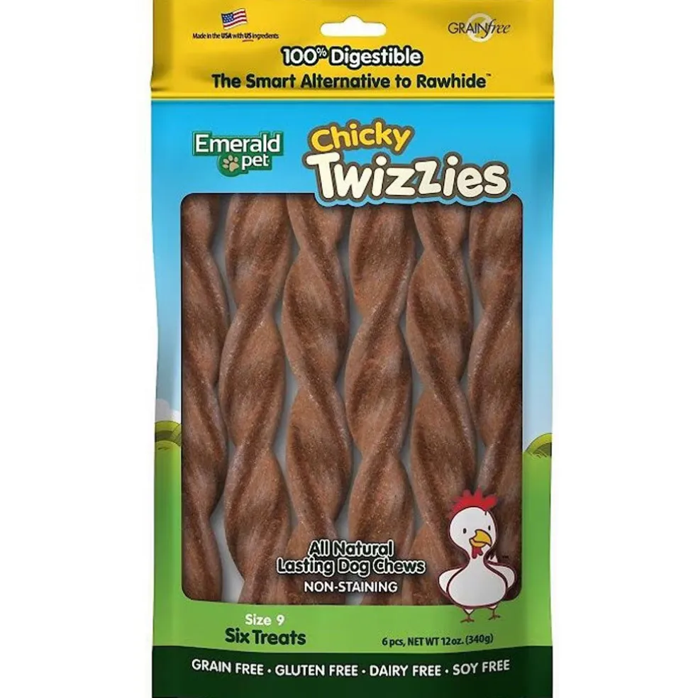 Emerald Pet Chicky Twizzies Grain-Free Dog Treats, 6 count
