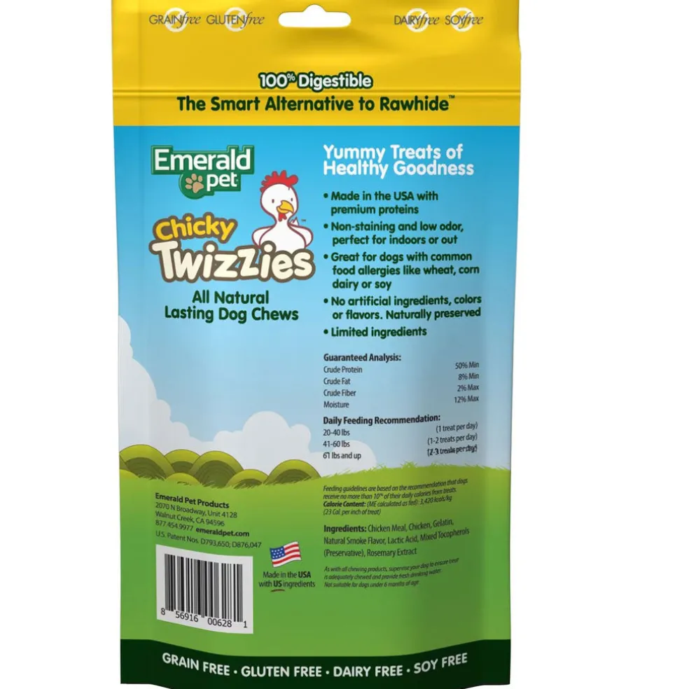 Emerald Pet Chicky Twizzies Grain-Free Dog Treats, 6 count