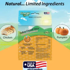 Emerald Pet Feline Dental Stixx with Chicken & Pumpkin Dental Cat Treats (3.6 oz)