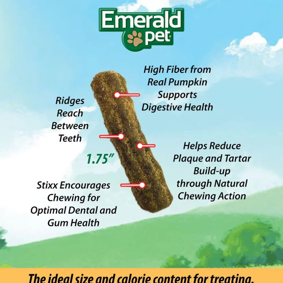 Emerald Pet Feline Dental Stixx with Salmon & Pumpkin Dental Cat Treats (3.6 oz)