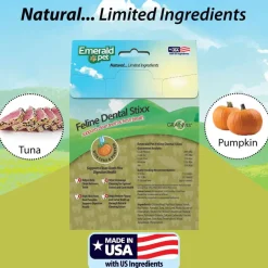 Emerald Pet Feline Dental Stixx with Tuna & Pumpkin Dental Cat Treats (3.6 oz)
