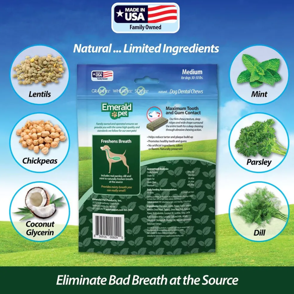 Emerald Pet Fresh Smileezz Grain-Free Medium Dental Dog Treats