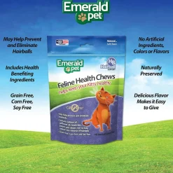 Emerald Pet Hairball Support Grain-Free Cat Soft Chews, 2.5-oz
