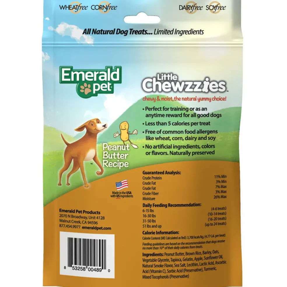 Emerald Pet Little Chewzzies Peanut Butter Recipe Dog Treats, 5-oz