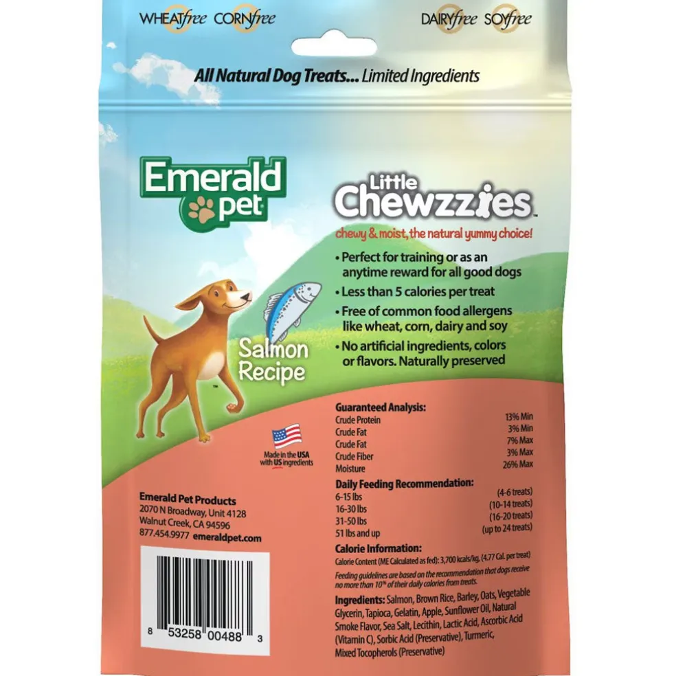 Emerald Pet Little Chewzzies Salmon Recipe Dog Treats, 5-oz