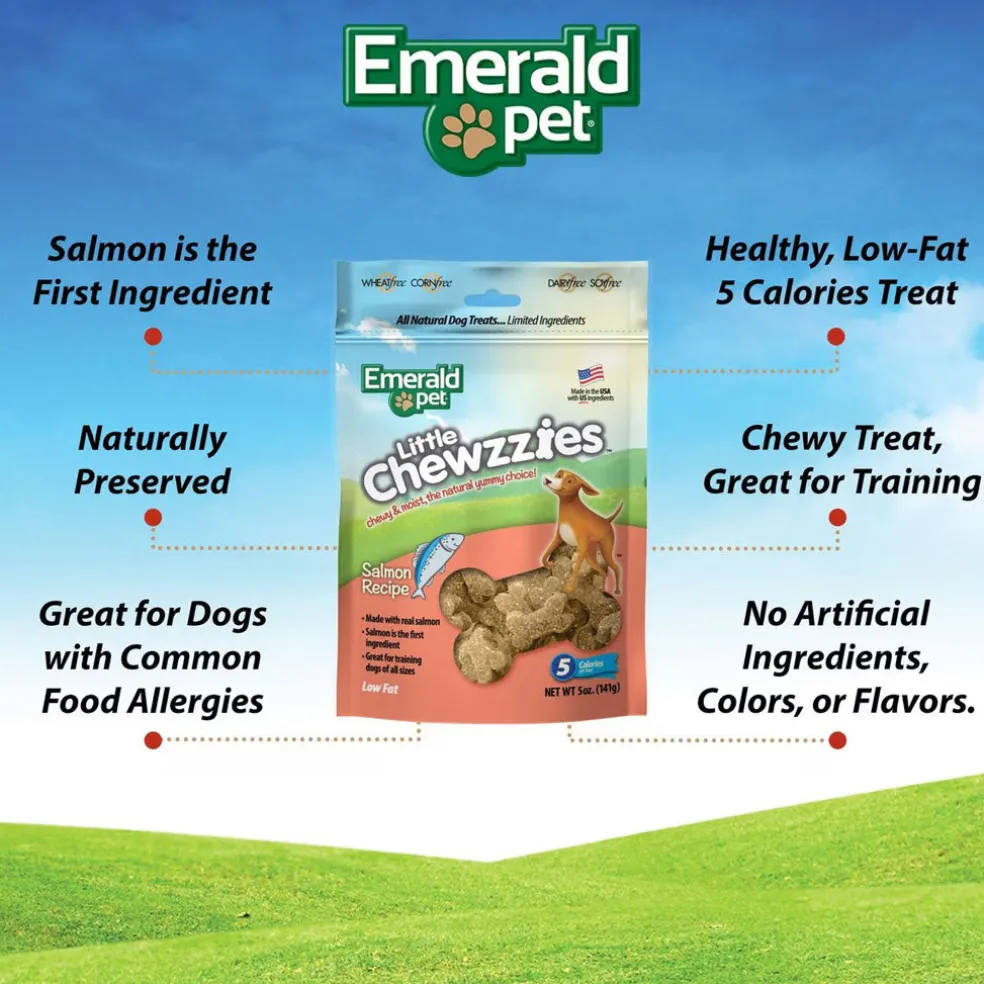 Emerald Pet Little Chewzzies Salmon Recipe Dog Treats, 5-oz