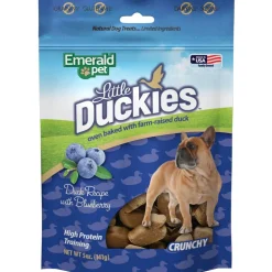 Emerald Pet Little Duckies Grain-Free with Duck & Blueberry Dog Treats, 5-oz