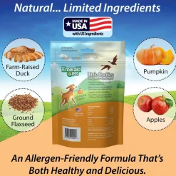 Emerald Pet Little Duckies Grain-Free with Duck & Pumpkin Dog Treats, 5-oz