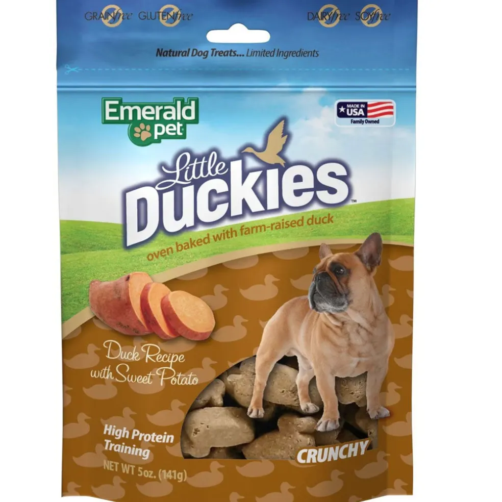 Emerald Pet Little Duckies Grain-Free with Duck & Sweet Potato Dog Treats, 5-oz