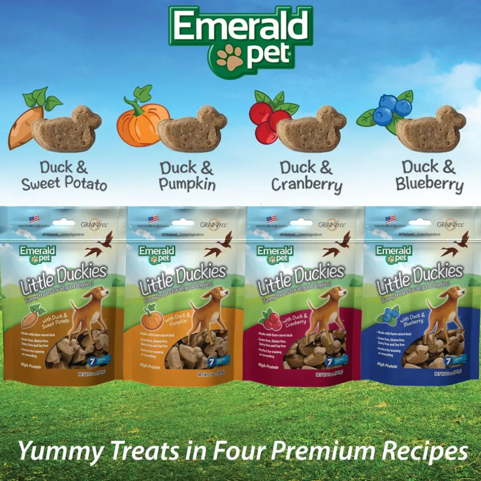Emerald Pet Little Duckies Grain-Free with Duck & Sweet Potato Dog Treats, 5-oz