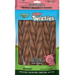 Emerald Pet Piggy Twizzies Grain-Free Dog Treats, 6 count