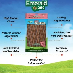 Emerald Pet Piggy Twizzies Grain-Free Dog Treats, 6 count