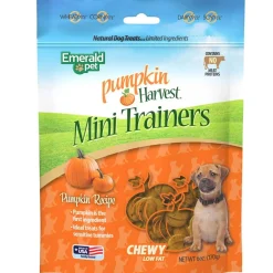 Emerald Pet Pumpkin Harvest Mini Trainers Pumpkin Recipe Dog Treats, 6-oz